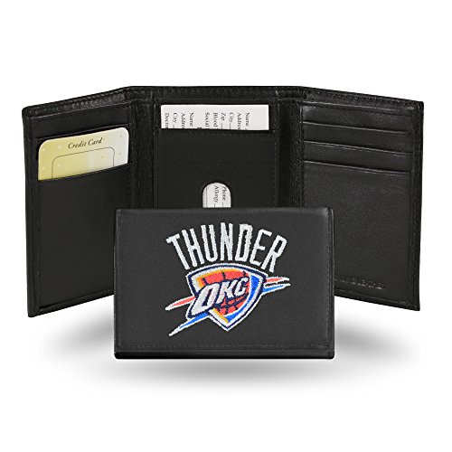 Rico Industries NBA Oklahoma City Thunder bestickte Geldbörse aus echtem Leder, Schwarz, 3.25 x 4.25- von Rico Industries