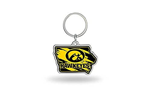 Rico Industries NCAA Iowa Hawkeyes State Shape Schlüsselanhänger 5,1 x 7,6 cm von Rico Industries