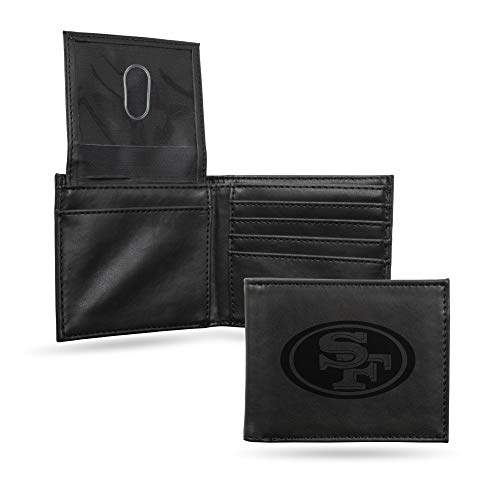 Rico Industries NFL Lasergravierte Billfold Wallet, San Francisco 49ers, 8,9 x 10,8 cm, Schwarz von Rico Industries