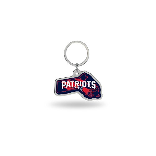 Rico Industries NFL New England Patriots State Shape Schlüsselanhänger 5,1 x 7,6 cm von Rico Industries