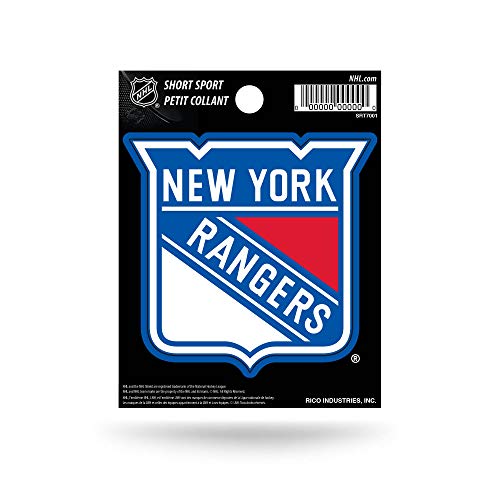 Rico Industries NHL Hockey New York Rangers kurzer Sport-Aufkleber, 9,5 x 12,9 cm, gestanztes Team-Logo, kurzer Sport-Aufkleber von Rico Industries