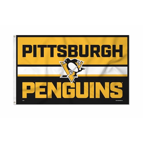 Rico Industries NHL Hockey Pittsburgh Penguins Bold 90 x 152 cm Banner, einseitig – für drinnen und draußen – Heimdekoration von Rico Industries