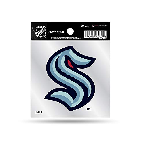 Rico Industries Unisex NHL Seattle Kraken Primary Logo 4x4 Aufkleber, Teamfarbe, 3,5 x 4,5 - US von Rico Industries