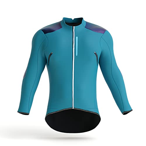 Ridefyl | Winterjacke Nerpio | Radsportausrüstung | Sport | Radsportjacke für Männer | Männer | Blau | Größe L | Lange Ärmel | Made in Spain | von Ridefyl