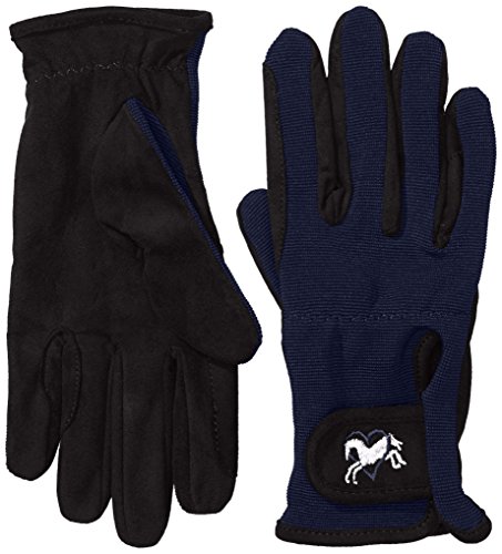 Riders Trend Erwachsene Reiter Handschuhe Reithandschuhe Amara Palm mit Elastan-Material Atmungsaktiv, schwarz (Black/Blue), S von Riders Trend