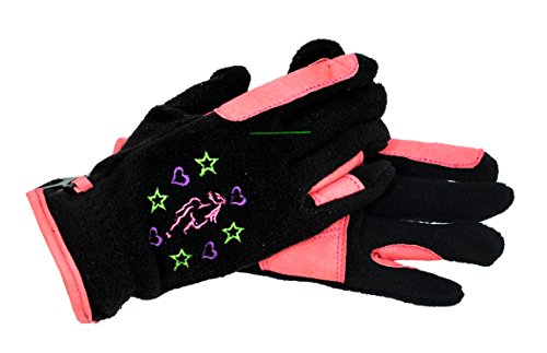Riders Trend Fleece-Reithandschuhe für Mädchen schwarz Nero - Black/Pink M Riders Trend Fleece-Reithandschuhe für Mädchen schwarz Nero - Black/Pink M von Riders Trend