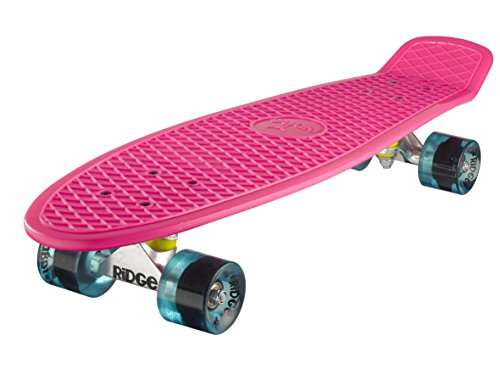 Ridge PB-27-Pink-ClearBlue Skateboard, Pink/Clear Blue, 69 cm von Ridge Skateboards