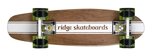 Ridge Maple Holz Mini Cruiser Number Four Skateboard, Clear Green, MPB-22-NR4 von Ridge Skateboards