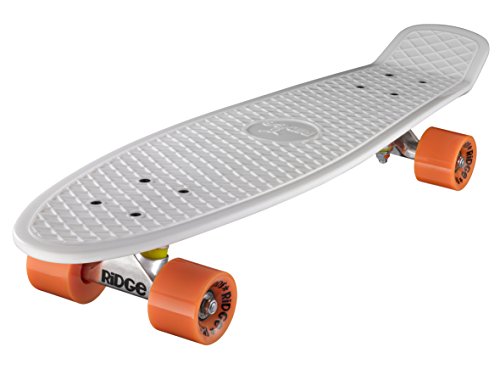 Ridge PB-27-White-Orange Skateboard, White/Orange, 69 cm von Ridge Skateboards
