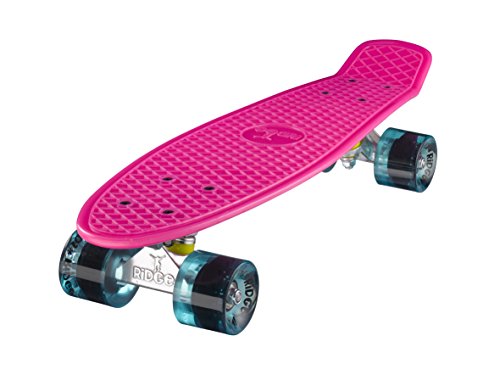 Ridge Retro Skateboard Mini Cruiser, rosa/klar blau, 22 Zoll von Ridge Skateboards