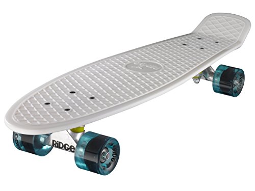 Ridge PB-27-White-ClearBlue Skateboard, White/Clear Blue, 69 cm von Ridge Skateboards