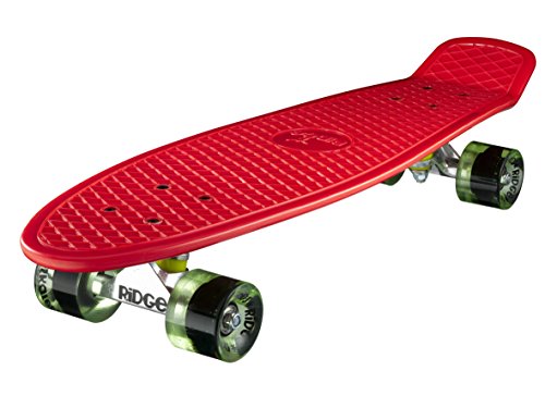 Ridge PB-27-Red-ClearGreen Skateboard, Red/Clear Green, 69 cm von Ridge Skateboards