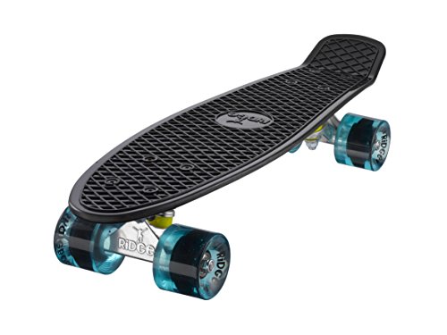 Ridge Skateboard Mini Cruiser, schwarz-klar blau, 22 Zoll von Ridge Skateboards