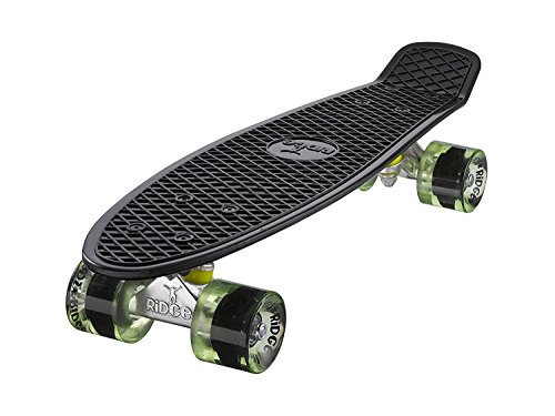 Ridge Skateboard Mini Cruiser, schwarz-klar grün, 22 Zoll von Ridge Skateboards