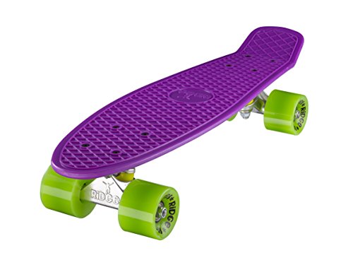 Ridge 22" Mini Cruiser Board Retro Skateboard, komplett, in lila, völlig in der EU entworfen und hergestellt von Ridge