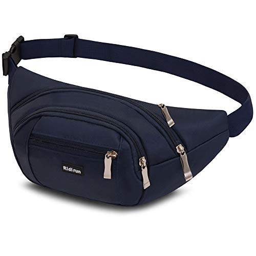 wasserdichte Bauchtasche Gürteltasche Hüfttasche für Damen und Herren,3 Reißverschluss Taschen Wandern Outdoor Sport Hüfttasche Urlaub Geld Pouch Pack von Ridirun