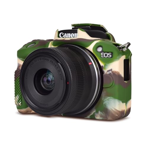 Rieibi EOS R50 Hülle, weiche Silikon-Schutzhülle für Canon EOS R50 EOSR50 Kamera, leichte EOS R50 Kamerahülle – Camouflage von Rieibi