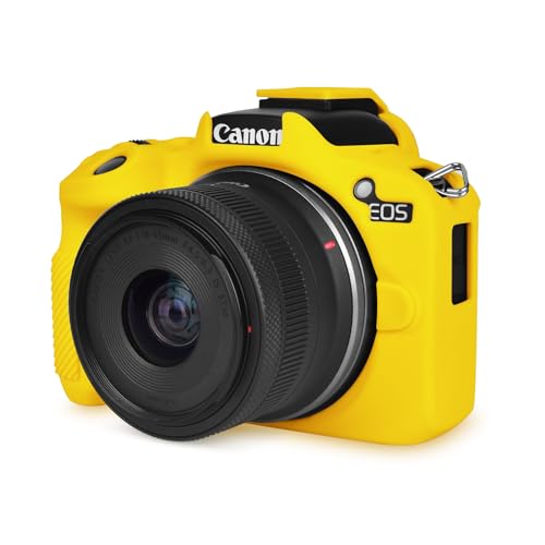 Rieibi EOS R50 Hülle, weiche Silikon-Schutzhülle für Canon EOS R50 EOSR50 Kamera, leichte EOS R50 Kamerahülle – Gelb von Rieibi