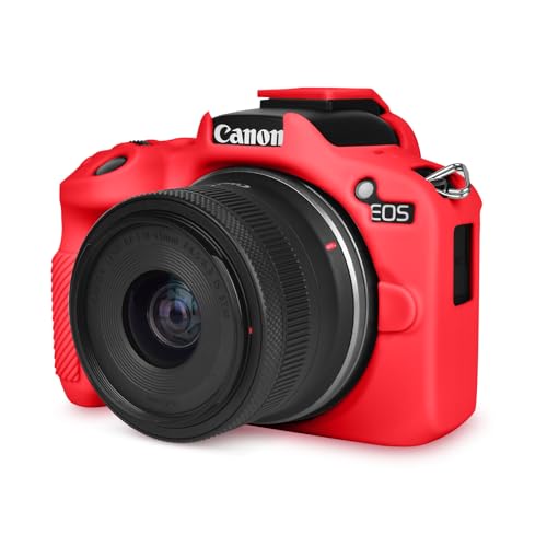 Rieibi EOS R50 Hülle, weiche Silikon-Schutzhülle für Canon EOS R50 EOSR50 Kamera, leichte EOS R50 Kamerahülle – Rot von Rieibi