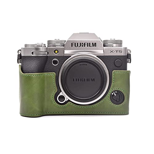 Rieibi Fuji XT5 Schutzhülle aus PU-Leder für Fujifilm X-T5 Digitalkamera, Gehäuse-Schutzhülle für Fuji XT5 X-T5, grün, Kosmetikkoffer von Rieibi