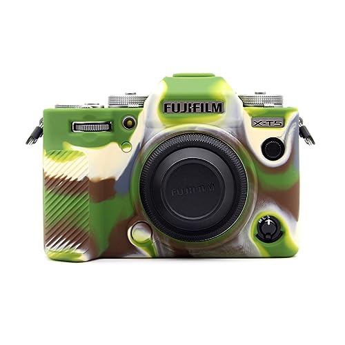Rieibi Fuji XT5 X-T5 Hülle, Weiche Silikon Schutzhülle für XT5 X-T5 Kamera, Leichte Fuji X-T5 Kameratasche - Camouflage von Rieibi