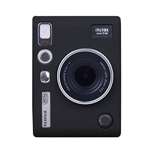 Rieibi Mini EVO Tasche - Silikon Tasche Schutzhülle für Fuji Instax Mini EVO Sofortbildkamera – Weiche Gummi-Leicht Hülle für Fujifilm evo - Schwarz von Rieibi