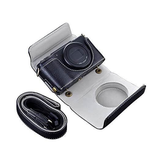 Rieibi Ricoh GR II Tasche - Vintage PU Leder Kameratasche für Ricoh GR II GRII GR2 DSLR Kamera - Schutzhülle mit Gurt, Schwarz , Kosmetikkoffer von Rieibi