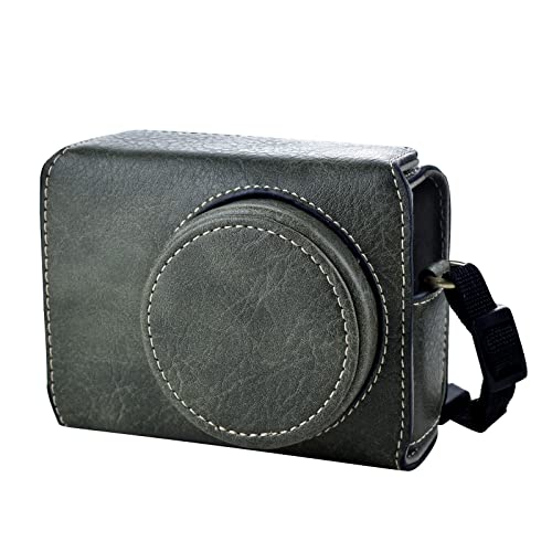 Rieibi Ricoh GR III/GR IIIx Tasche – Vintage PU Leder Kameratasche für Ricoh GR IIIx GR III GRIII GR3 DSLR Kamera – Schutzhülle mit Riemen - Grün von Rieibi
