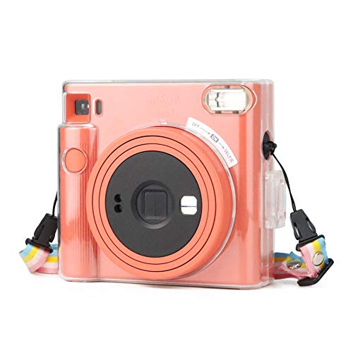 Rieibi Square SQ1 Hülle, Schutzhülle für Fujifilm Instax Square SQ1 Sofortbildkamera, kompakte Abdeckung mit verstellbarem Schultergurt, farblos, Kameratasche von Rieibi