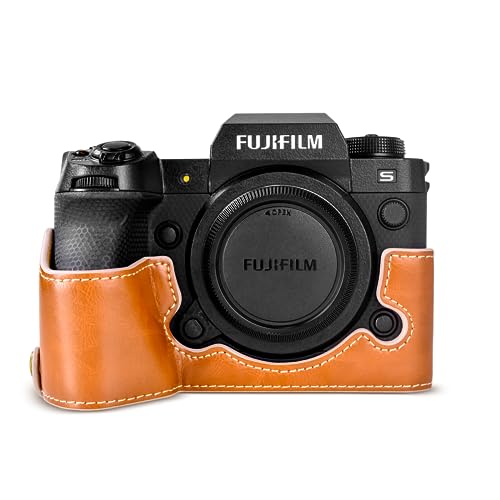 Rieibi X-H2S/ X-H2 Tasche – Hochwertige PU-Leder Halbtasche für Fujifilm XH2S/ XH2 Digitalkamera – Körperschutzhülle für Fuji XH2s XH2 - Braun von Rieibi