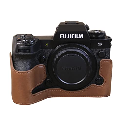 Rieibi X-H2S/ X-H2 Tasche – Hochwertige PU-Leder Halbtasche für Fujifilm XH2S/ XH2 Digitalkamera – Körperschutzhülle für Fuji XH2s XH2 - Kaffee von Rieibi