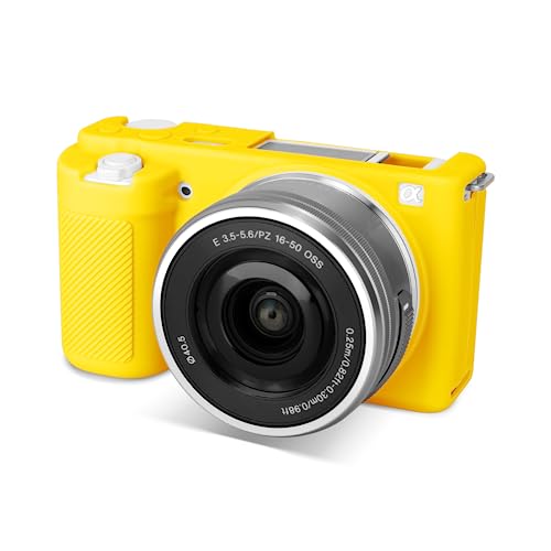 Rieibi ZVE10 Hülle, Weiche Silikon Schutzhülle für Sony ZV-E10 ZVE10 Kamera, gelb, Kompakt von Rieibi