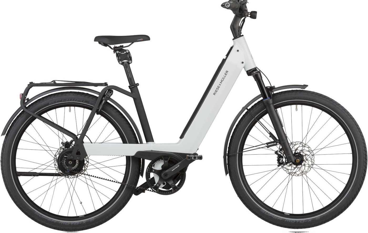 Unisex E-Bike  Riese & Müller Nevo GT vario weiß - 2023 (Akkukapazität: Bosch 500 Wh / bitte Rahmenhöhe wählen: 51 cm | Körpergröße 1,70 - 1,85m) von Riese und Müller