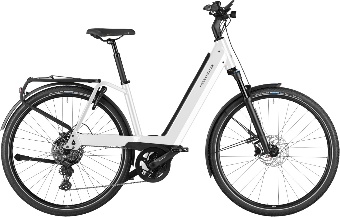 Unisex E-Bike  Riese & Müller Nevo4 Touring weiß . 2023 (bitte Rahmenhöhe wählen: 56 cm | Körpergröße 180 - 195 cm / Akkukapazität: 625Wh smart) von Riese und Müller
