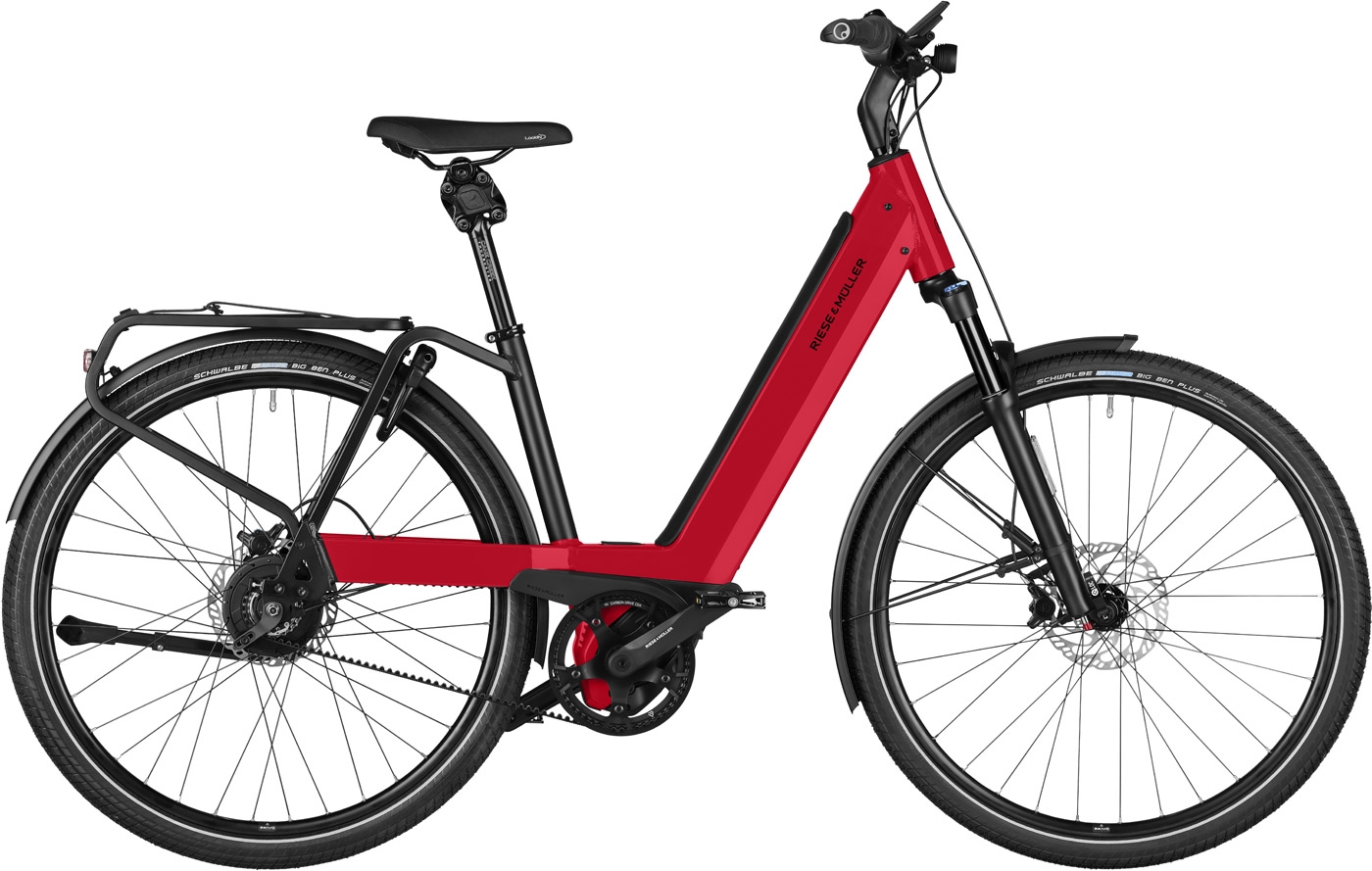 Herren e-Bike  Riese & Müller Nevo4 vario rot - 2023 (bitte Rahmenhöhe wählen: 47 cm | Körpergröße 165 - 180 cm / Akkukapazität: 625Wh smart) von Riese und Müller