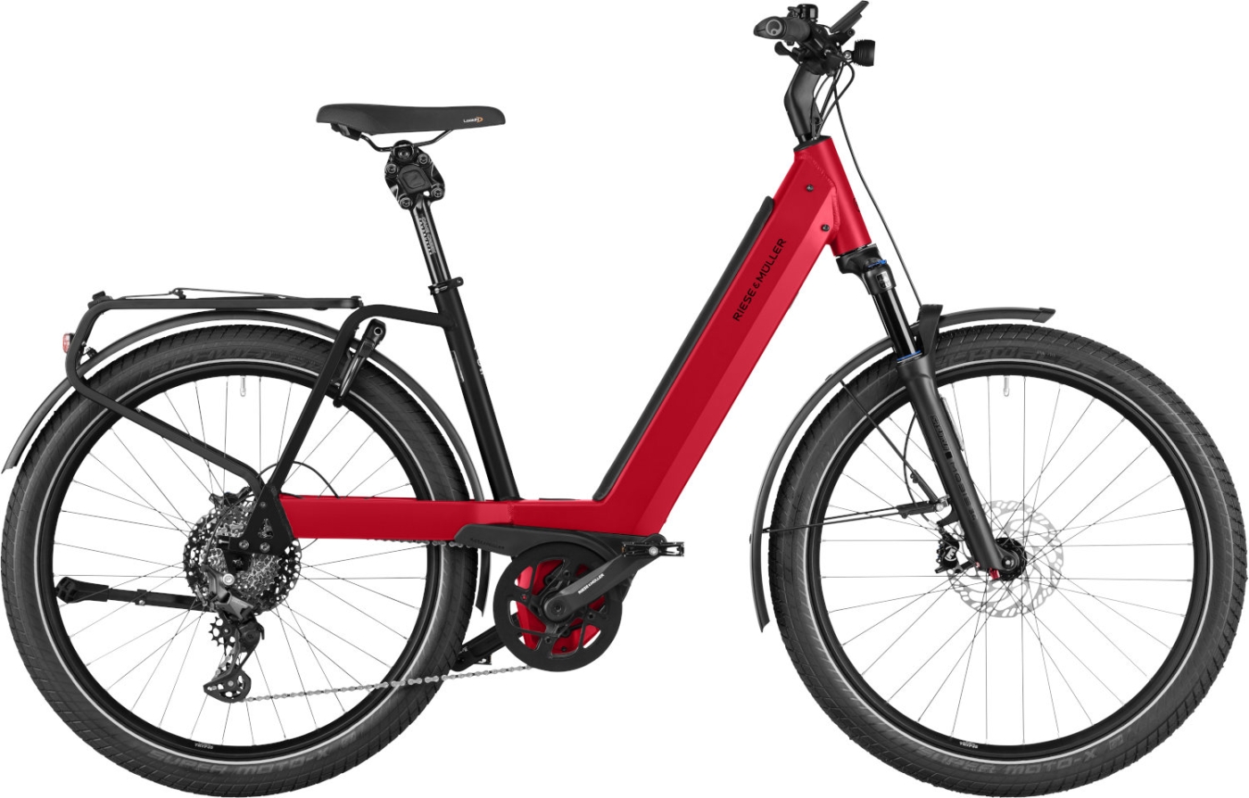 Unisex E-Bike  Riese & Müller Nevo4 GT Touring rot . 2023 (bitte Rahmenhöhe wählen: 56 cm | Körpergröße 180 - 195 cm / Akkukapazität: 625Wh smart) von Riese und Müller