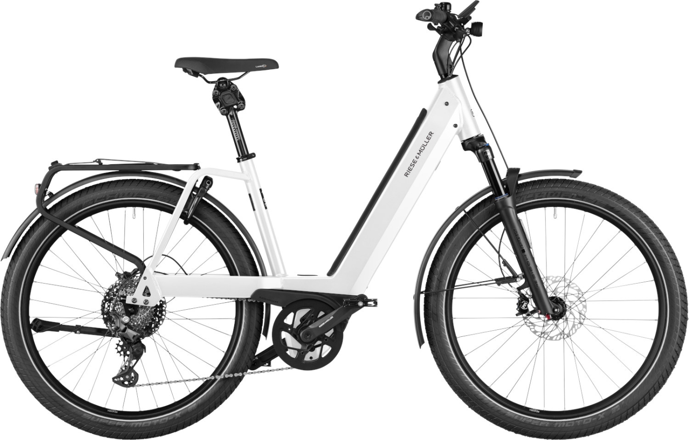 Unisex E-Bike  Riese & Müller Nevo4 GT Touring weiß . 2023 (Rahmengröße auswählen: 47 cm | Körpergröße 1,65 - 1,80 m  / bitte Akku wählen: 625 Wh) von Riese und Müller