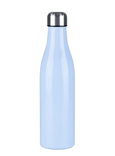 Kelomat, 1973-252, Isolierflasche, Trinkflasche, Pastell-Blau, hellblau, Edelstahl, 0.75 Liter, passend zu Riess BUNT/PASTELL, auslaufsicher, Flasche, Thermokanne, BPA frei von Riess