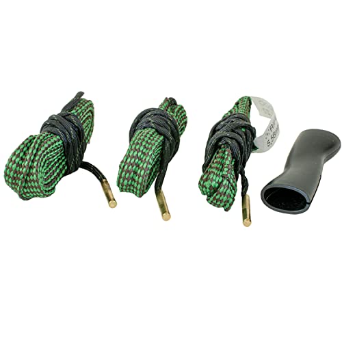 Rifle Doc Laufreinigung Bore Cleaner Schnur mit integrierter Bronzebürste Büchse Gewehr Cal .22 .223 5,56mm Reinigungsset (Set - alle DREI vers. Modell) von Rifle Doc