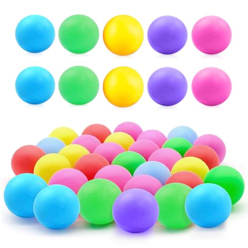 Riisoyu 50 Stück Tischtennisbälle Colour, Mischfarben Tischtennis Bälle 40 mm Trainings Ping Pong Bälle Premium Tischtennisbälle für Wettkampftraining Unterhaltung Handwerk Dekorationen von Riisoyu