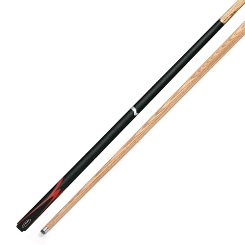 Riley Unisex-Adult Moderno 2 Piece Ash Cue-145cm with 9.5mm Tip Snooker English Pool Cue, Black Butt/Natural Wood Shaft, 57" (145cm) von Riley