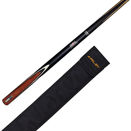 Riley Unisex-Adult Ronnie O'sullivan 2 Piece Ash and Soft Case-145cm with 9.5mm Tip Snooker English Pool Cue, Black Butt/Natural Wood Shaft, 57" (145cm) von Riley