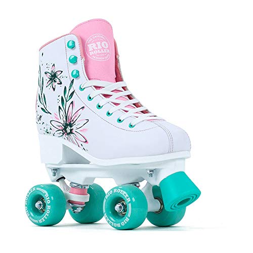 Rio Roller Artist Rollschuhe Unisex Ninos, Jungen, Weiß (Blumen), 38 von Rio Roller