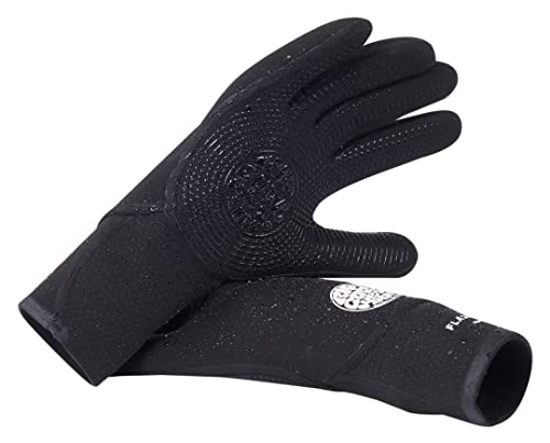 Rip Curl 2023 Flashbomb 3/2mm 5 Finger Glove WGL1CF -Black Glove Size - L von Rip Curl
