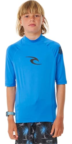 Rip Curl 2024 Jungen Brand Wave Short Sleeve Lycra Vest 121BRV - Blue Gum von Rip Curl