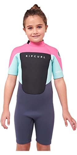 Rip Curl Junior Omega 1.5mm Shorty -Neoprenanzug mit Back Zip ? Pink ? Easy Stretch ? Unisex von Rip Curl