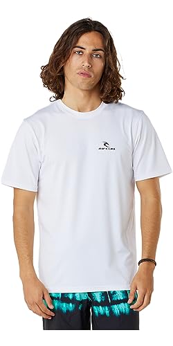 Rip Curl Mens Search Series Short Sleeve UV Tee Shirt 12XMRV - White Mens Size - L von Rip Curl