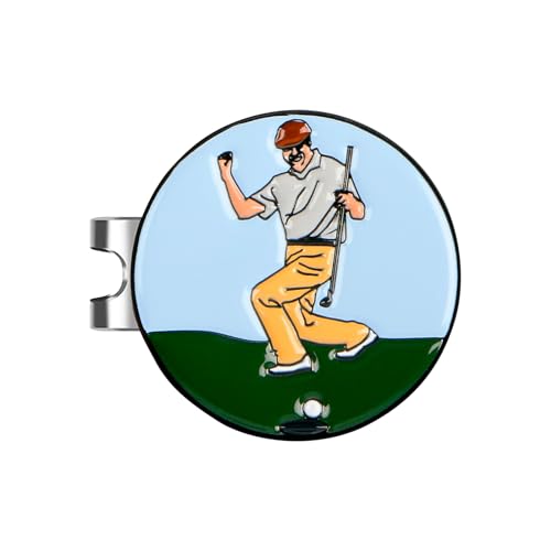 Rislobx Golfball-Marker mit magnetischem Hutclip, lustige Ausrichtung, Ballmarkierung, Golfzubehör für Golfliebhaber, Golf-Geschenk (Feiern) von Rislobx