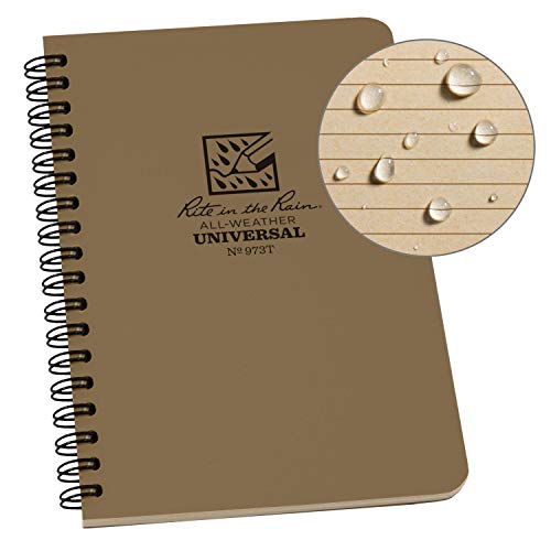Rite In The Rain All-Weather Side-Spiral Notebook, 4 5/8" x 7", Tan Cover, Universal Pattern (No. 973T) von Rite in the Rain