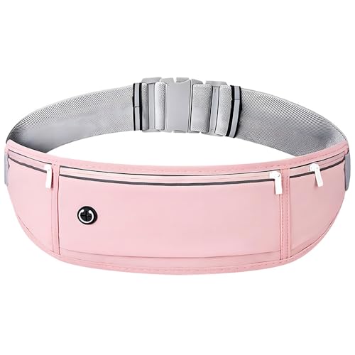 Laufgürtel für Handy, Wasserdicht Lauftasche für Damen und Herren, Läufer-Hüfttasche mit 3 Taschen, Großer Verstellbarem Kapazität Gürteltasche für Laufen Joggen Fitness Sport (Rosa A) von Ritte